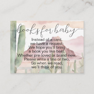 Tarjeta De Recepción Libros de Cactus del Desierto Moderno Boho para Ba