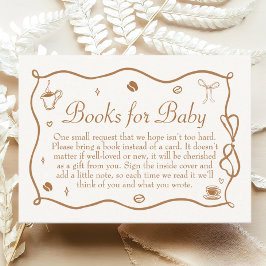 Tarjeta De Recepción Libros de café Baby Shower para el bebé