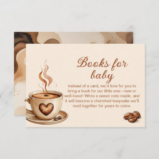 Tarjeta De Recepción Libros de café rústico para baby Shower