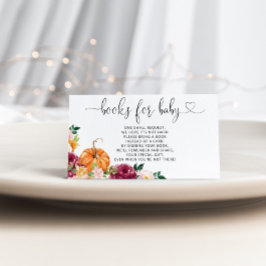 Tarjeta De Recepción Libros de caída de calabaza acuarela para boleto d