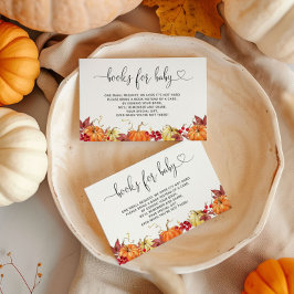 Tarjeta De Recepción Libros de caída de calabaza acuarela para boleto d