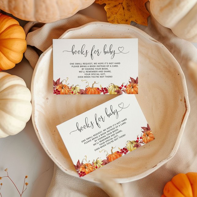 Tarjeta De Recepción Libros de caída de calabaza acuarela para boleto d (Subido por el creador)