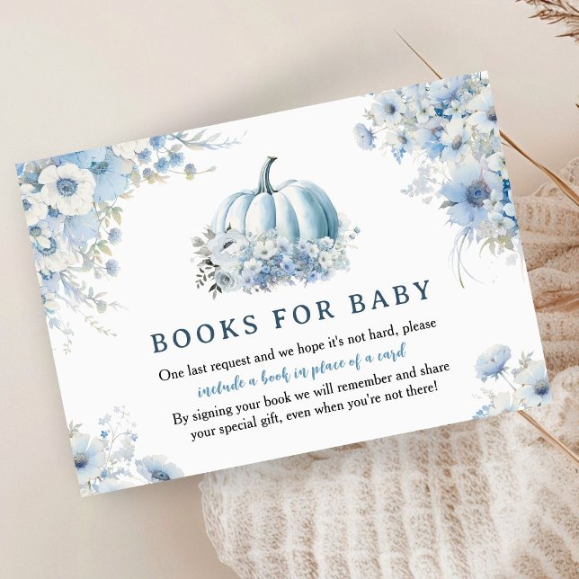 Tarjeta De Recepción Libros De Caída De La Calabaza Azul Baby Shower Pa (Subido por el creador)