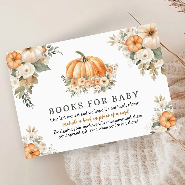 Tarjeta De Recepción Libros De Caída De La Calabaza Baby Shower Para El (Subido por el creador)