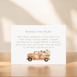 Tarjeta De Recepción Libros De Caída Modernos De Calabaza Para Baby Sho