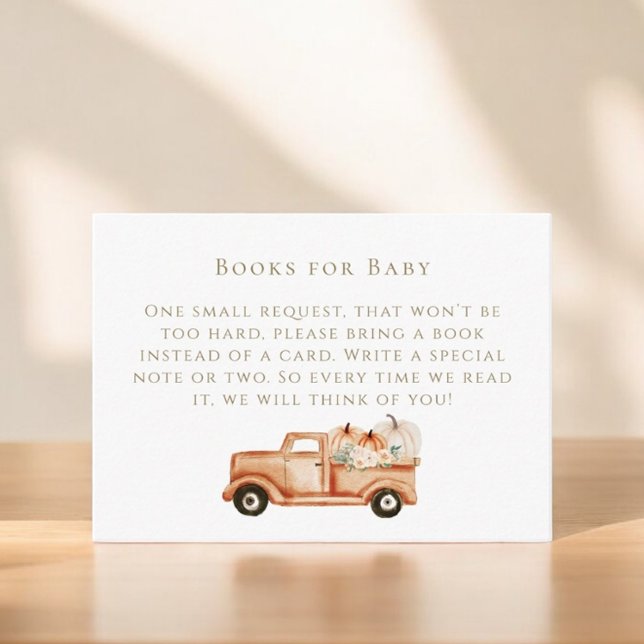 Tarjeta De Recepción Libros De Caída Modernos De Calabaza Para Baby Sho (Subido por el creador)