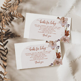 Tarjeta De Recepción Libros de calabaza de boho arch para bebé