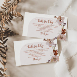 Tarjeta De Recepción Libros de calabaza de boho arch para bebé