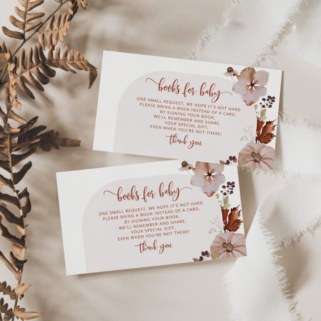 Tarjeta De Recepción Libros de calabaza de boho arch para bebé (Subido por el creador)