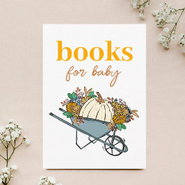 Tarjeta De Recepción Libros de calabaza en los jardines rurales para be