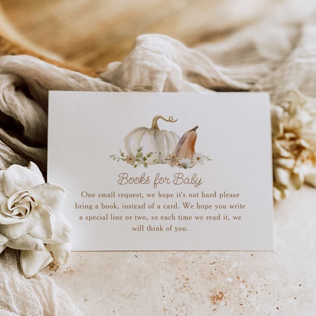 Tarjeta De Recepción Libros de calabaza floral otoñal para bebé (Subido por el creador)