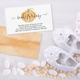 Tarjeta De Recepción Libros de calabaza otoñales para el bebé