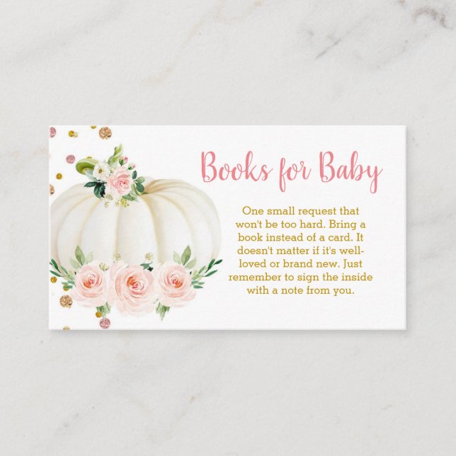 Tarjeta De Recepción Libros de calabaza para bebé (Anverso)