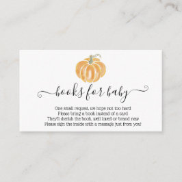 Tarjeta De Recepción Libros de calabaza para bebé Naranja de caída