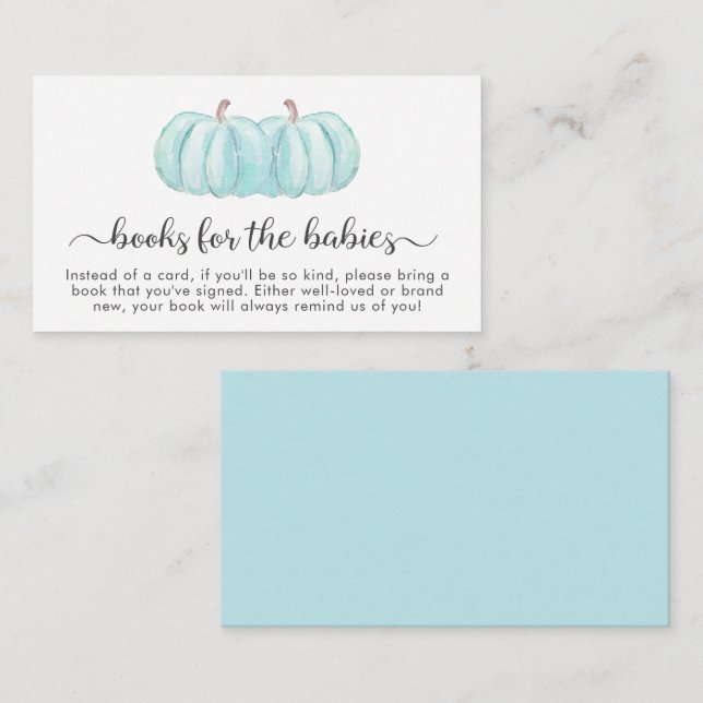 Tarjeta De Recepción Libros De Calabaza Para Bebés Dobles Ducha (Anverso / Reverso)