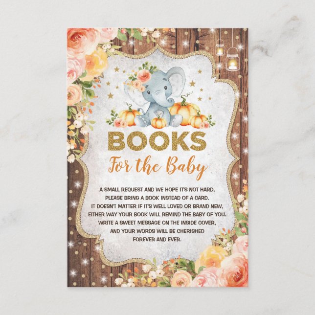 Tarjeta De Recepción Libros de calabaza para Elefantes de Caída Rusa pa (Anverso)