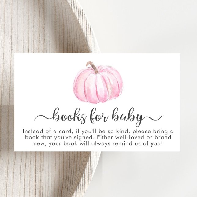 Tarjeta De Recepción Libros De Calabaza Rosa Para Bebés Chicas Ducha (Subido por el creador)