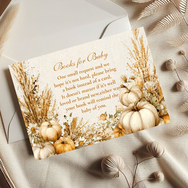 Tarjeta De Recepción Libros de calabaza rústica otoñal para bebé (Subido por el creador)
