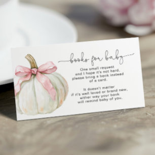Tarjeta De Recepción Libros de calabaza y de vaca rosa para bebé