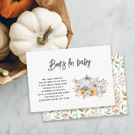 Tarjeta De Recepción Libros de calabazas otoñales para el bebé