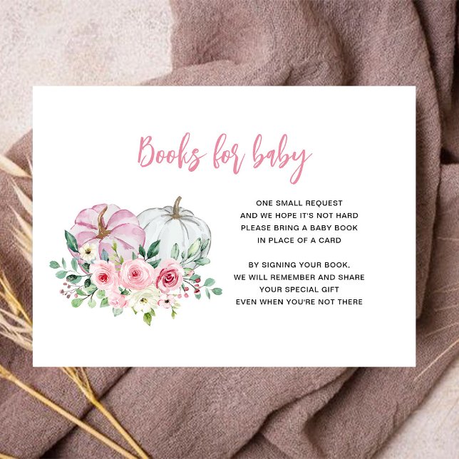 Tarjeta De Recepción Libros de calabazas rosas para bebé (Subido por el creador)