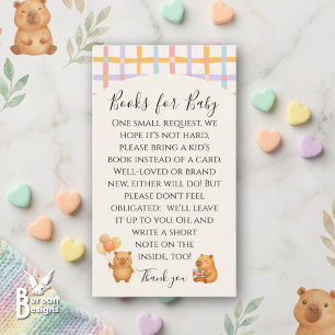 Tarjeta De Recepción Libros de capibara en acuarela para bebé