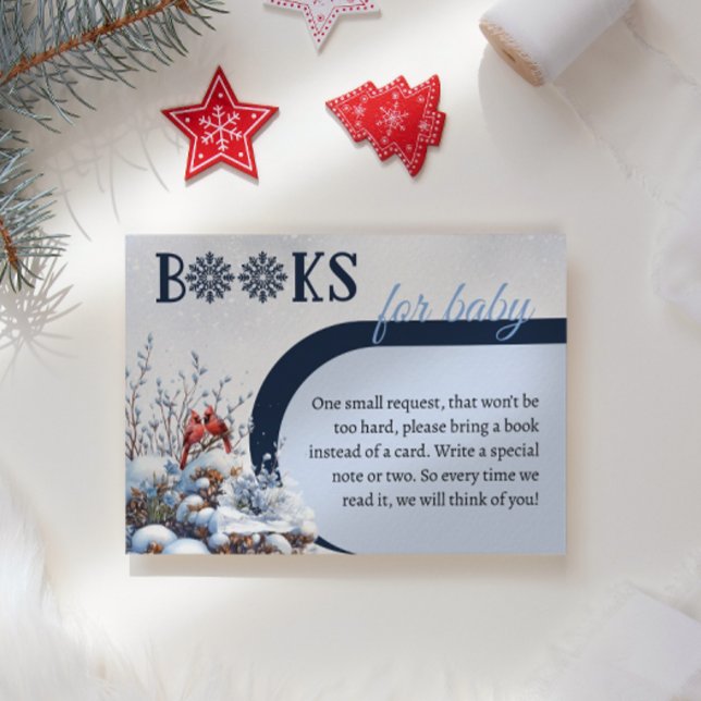 Tarjeta De Recepción Libros de Cardenales de Invierno para Baby Baby Sh (Subido por el creador)