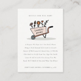 Tarjeta De Recepción Libros De Carro Floral De Rubor De Moda Cuta Para