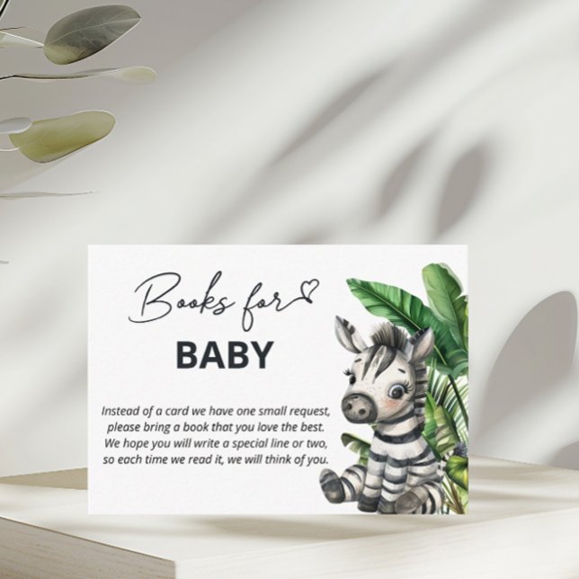 Tarjeta De Recepción Libros de cebra de safari en la jungla para bebé (Subido por el creador)