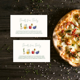Tarjeta De Recepción Libros de Chef Vegetariano para Baby Shower