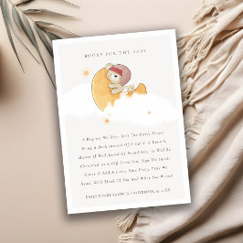 Tarjeta De Recepción Libros de Chica rosa sobre la luna para Baby Showe