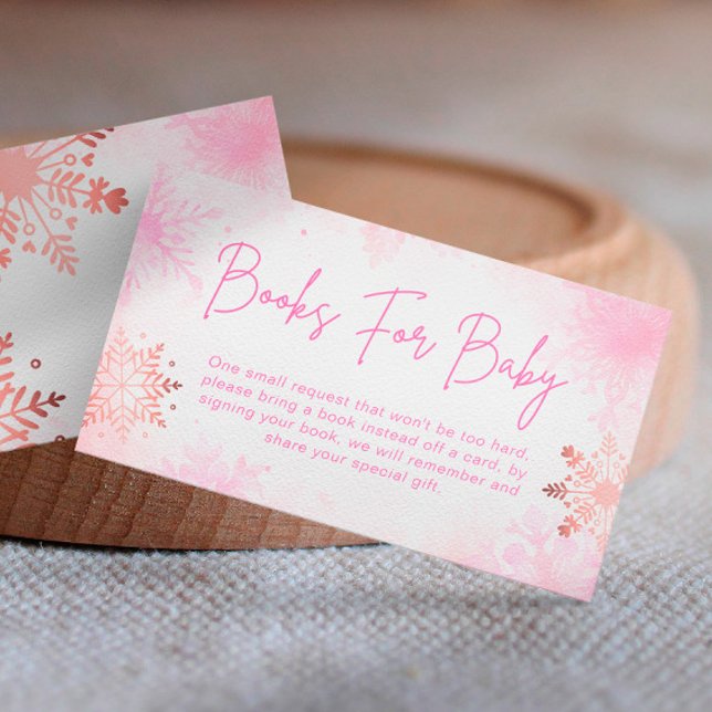 Tarjeta De Recepción Libros De Chicas De Copos De Nieve Rosados Para Ba (Subido por el creador)