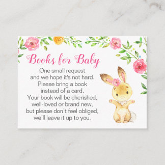 Tarjeta De Recepción Libros de Chicas de flores rosadas confitadas para