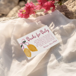 Tarjeta De Recepción Libros De Chicas De Limón Para Biblioteca De Bebés