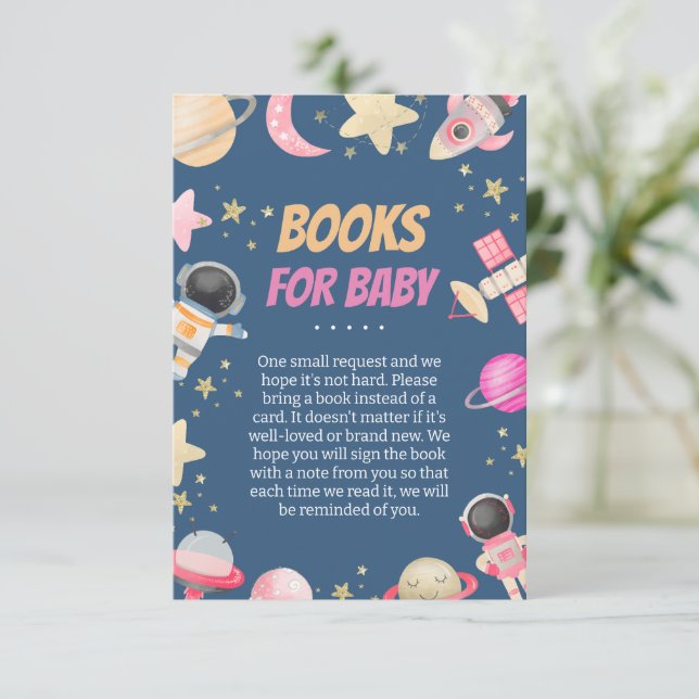 Tarjeta De Recepción Libros de Chicas espaciales para bebé (Anverso de pie)