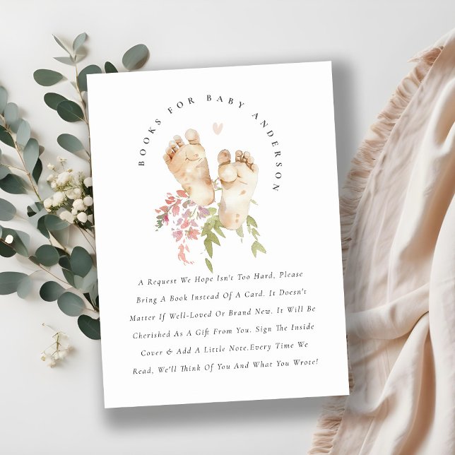 Tarjeta De Recepción Libros De Chicas Florales De Pies Típicos Para Bab (Subido por el creador)