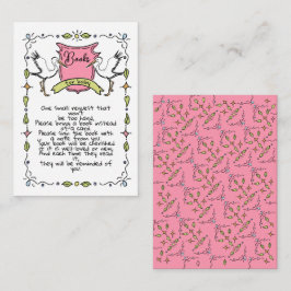 Tarjeta De Recepción Libros de cigüeñas dibujados a mano para bebé