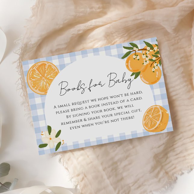 Tarjeta De Recepción Libros de cítricos de gingham naranja para bebé (Subido por el creador)
