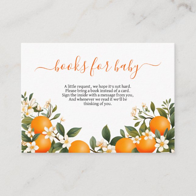 Tarjeta De Recepción Libros de cítricos Naranjas para bebés (Anverso)