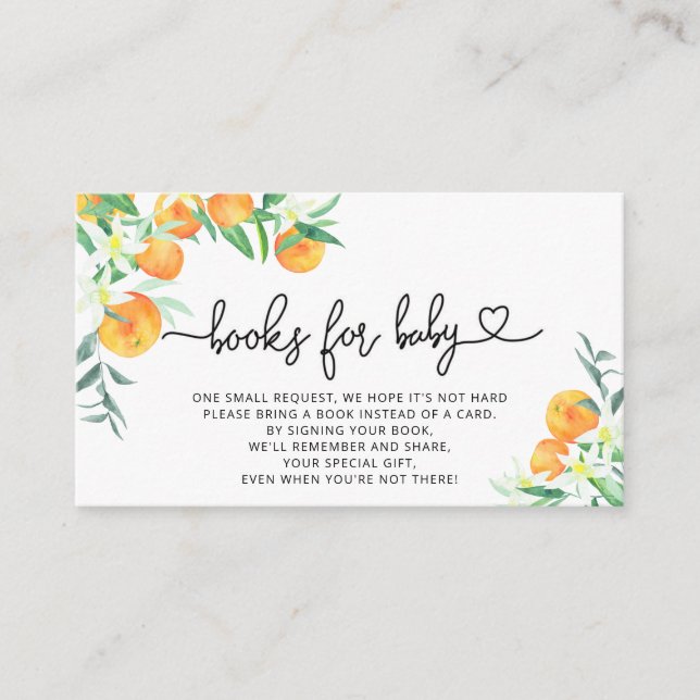 Tarjeta De Recepción Libros de cítricos para boleto de bebé (Anverso)