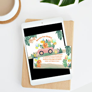 Tarjeta De Recepción Libros de coche de dinosaurio tropical para baby s