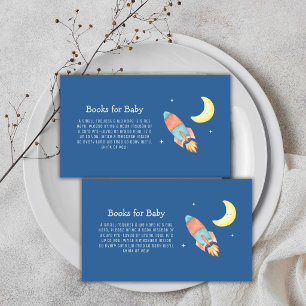 Tarjeta De Recepción Libros De Cohetes Azules Sobre La Luna Para Baby S