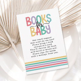 Tarjeta De Recepción Libros de colores brillantes del arcoiris para el