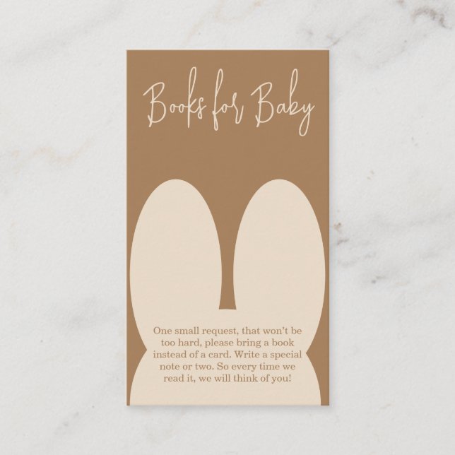 Tarjeta De Recepción Libros de conejito para bebé (Anverso)