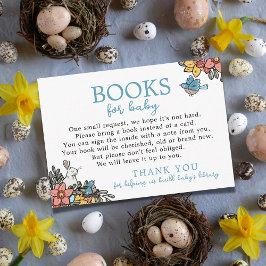 Tarjeta De Recepción Libros de conejitos de primavera para Baby Shower
