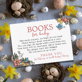 Tarjeta De Recepción Libros de conejitos de primavera para Baby Shower