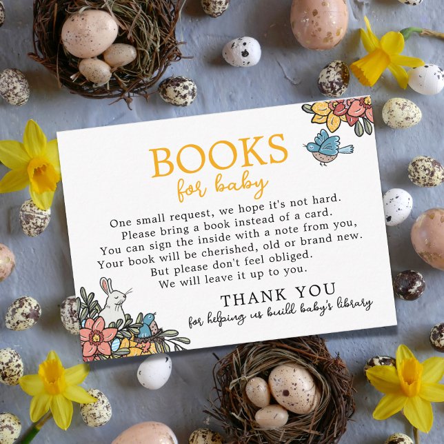 Tarjeta De Recepción Libros de conejitos de primavera para Baby Shower (Subido por el creador)
