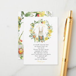 Tarjeta De Recepción libros de conejo de primavera daffodil para tarjet