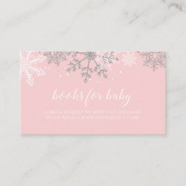 Tarjeta De Recepción Libros de copo de nieve con brillo rosa y plateado