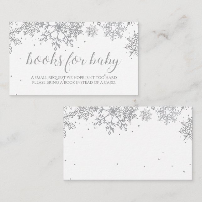 Tarjeta De Recepción Libros de copo de nieve para bebé (Anverso / Reverso)